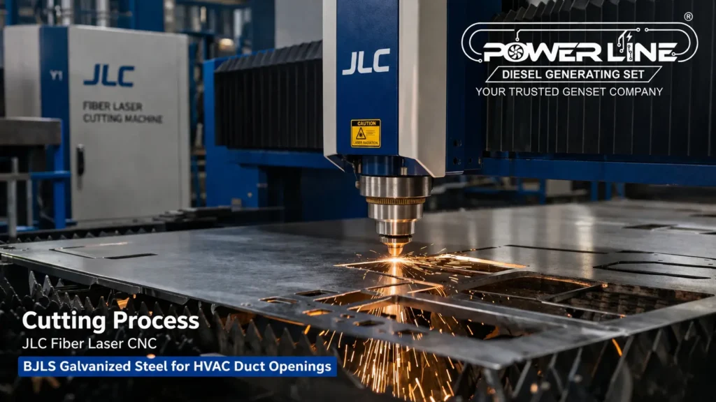 Jasa mesin CNC Fiber Laser memotong plat galvanis BJLS untuk komponen ducting HVAC dan MEP