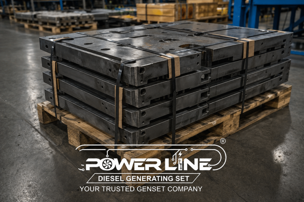 Standar packing palet industri komponen base plate baja tebal