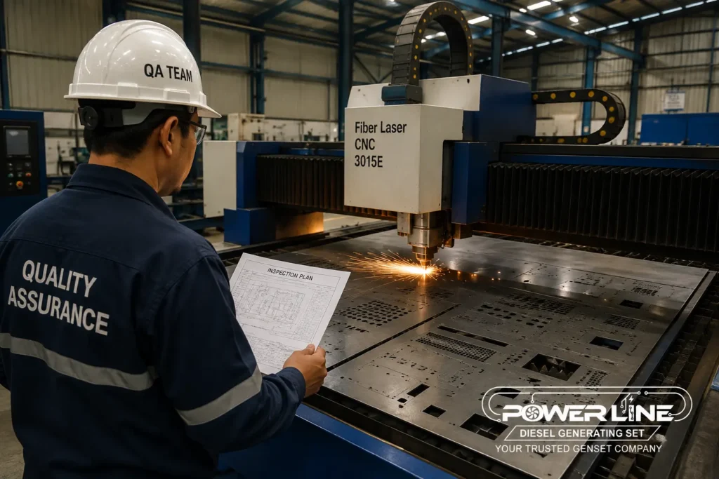 Jasa potong plat rak server data center menggunakan mesin CNC Fiber Laser presisi tinggi