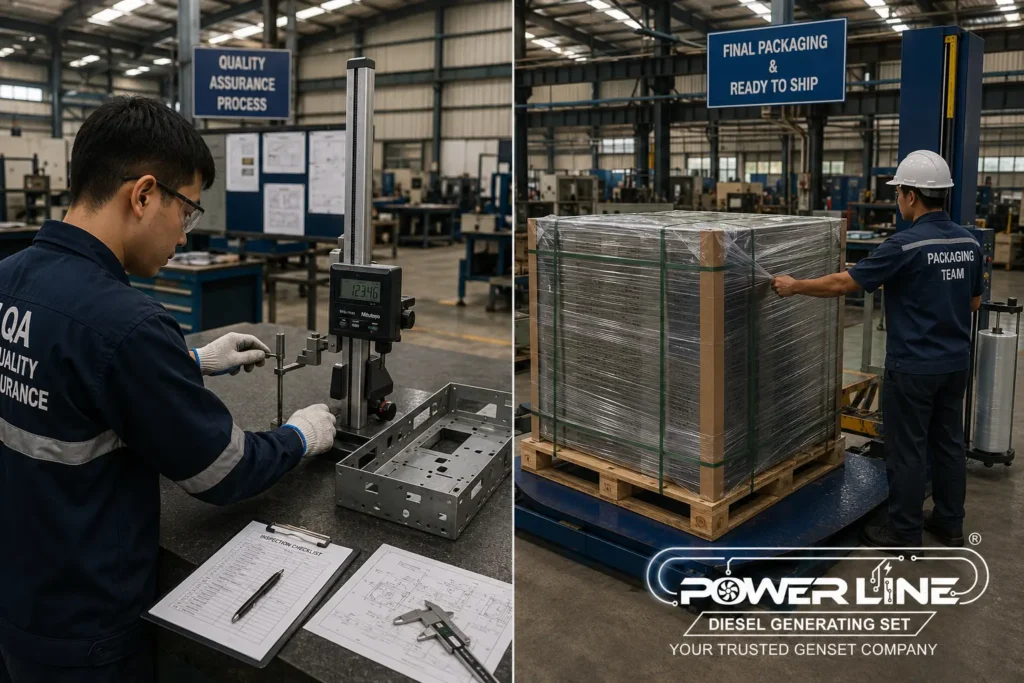 Proses quality control dan pengiriman komponen rack enclosure data center B2B